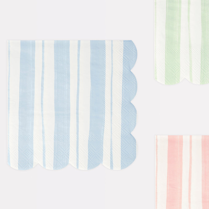 Ticking Stripe Large Paper Napkins (x 16)