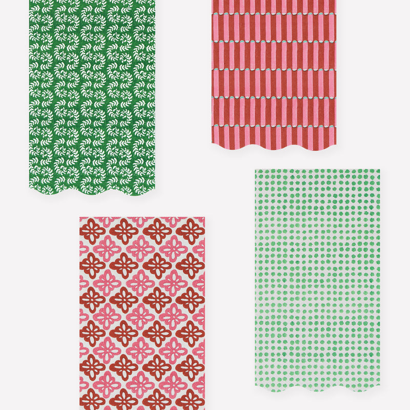 Meri Meri x Molly Mahon Red & Green Guest Paper Towels (x 16)